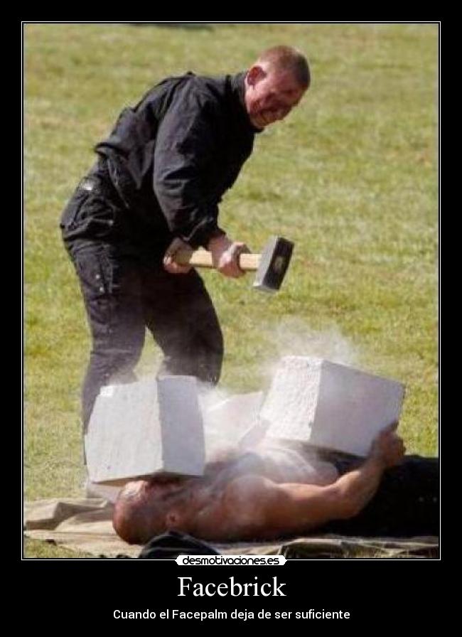 carteles facepalm facebrick dolor tonteria desmotivaciones
