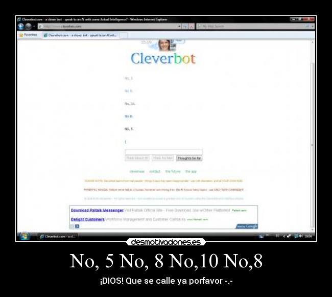 No, 5 No, 8 No,10 No,8 -