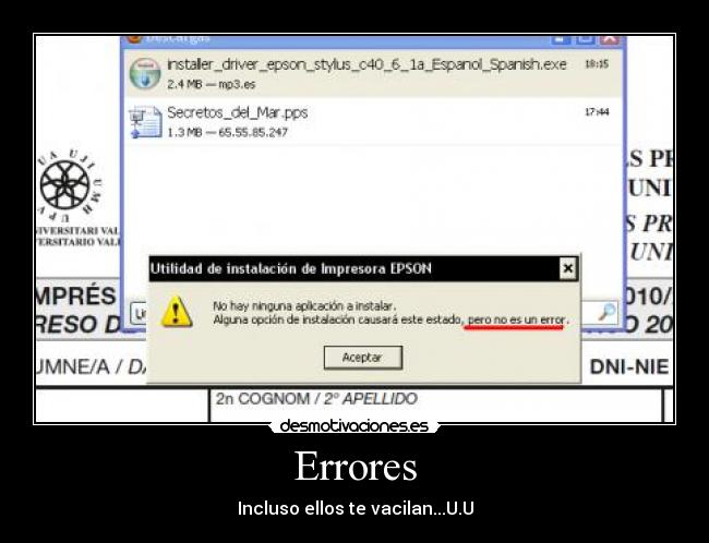 Errores - Incluso ellos te vacilan...U.U