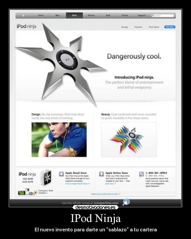 IPod Ninja - El nuevo invento para darte un sablazo a tu cartera