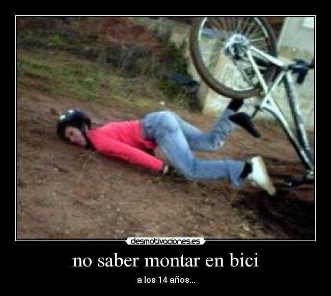 no saber montar en bici -