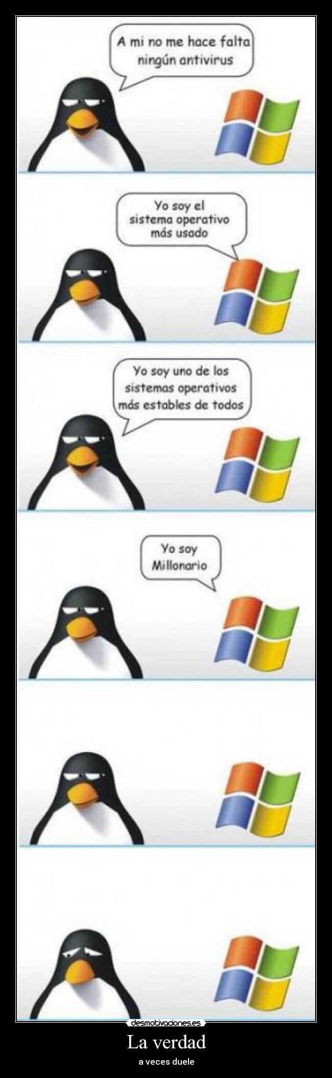 carteles linux windows desmotivaciones