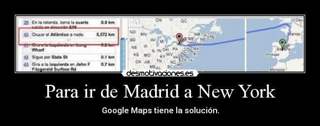 Para ir de Madrid a New York -
