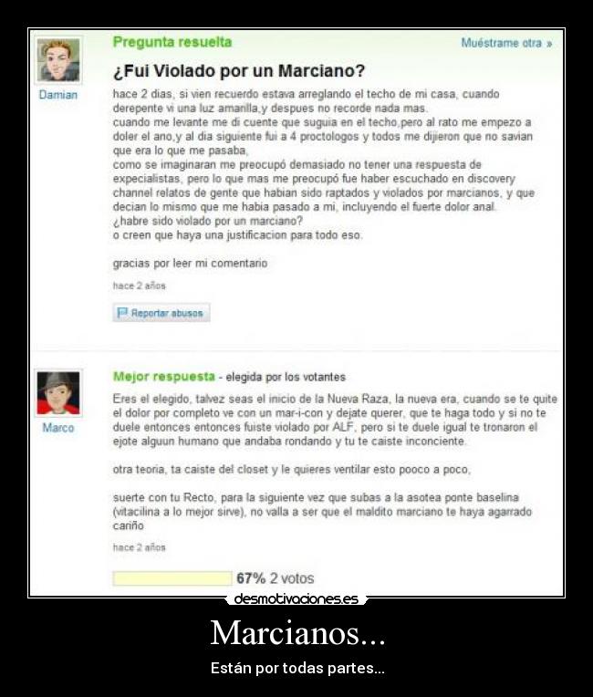 carteles marcianos yahoo preguntas desmotivaciones
