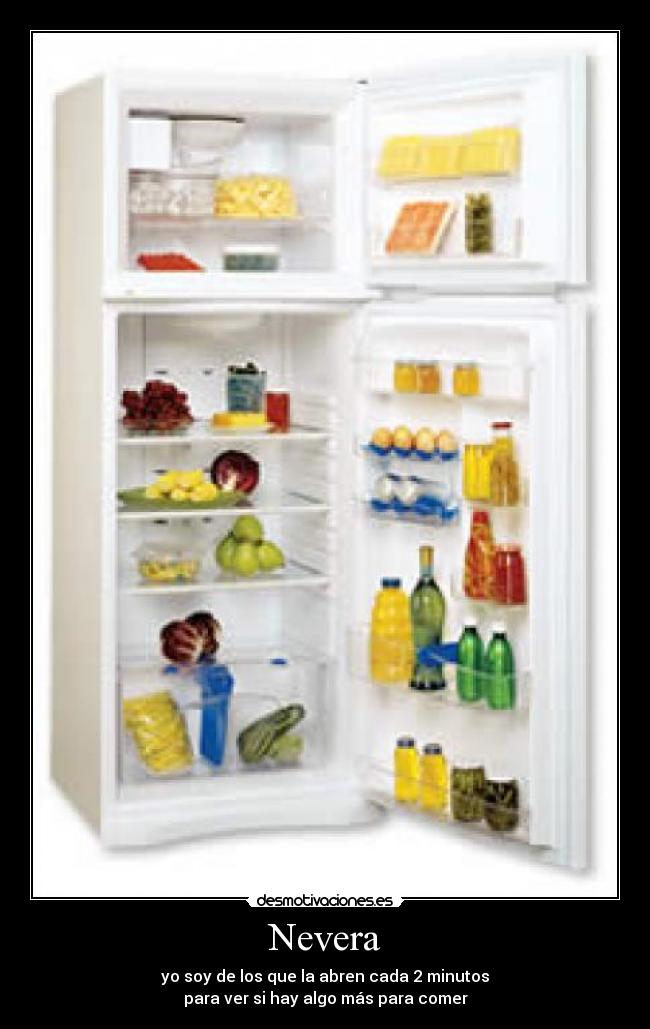 Nevera - yo soy de los que la abren cada 2 minutos
para ver si hay algo más para comer