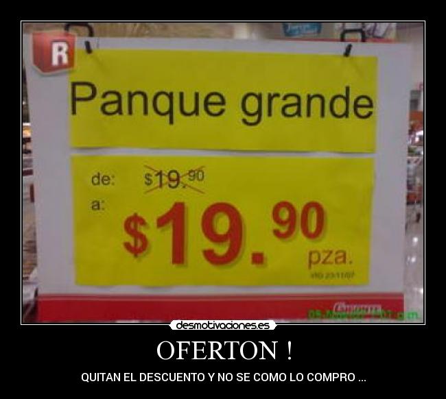 OFERTON ! - QUITAN EL DESCUENTO Y NO SE COMO LO COMPRO ...