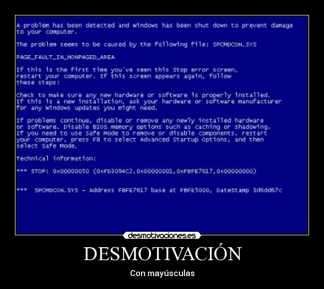 DESMOTIVACIÓN - Con mayúsculas