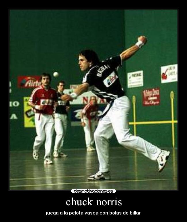 chuck norris - juega a la pelota vasca con bolas de billar