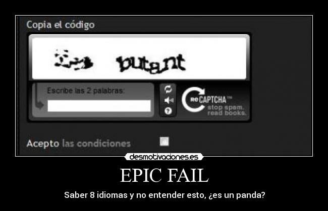 EPIC FAIL - Saber 8 idiomas y no entender esto, ¿es un panda?