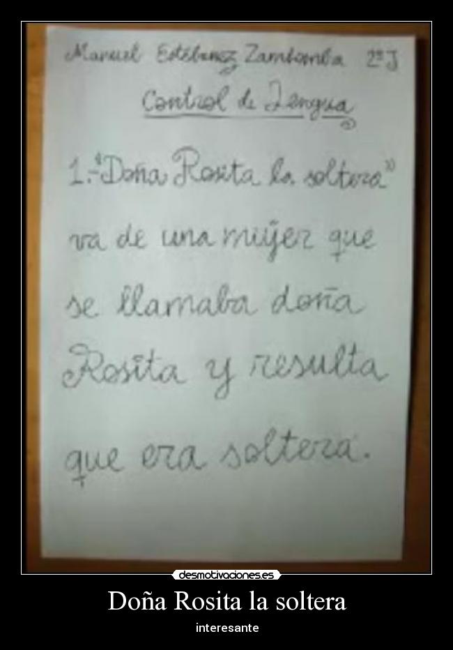Doña Rosita la soltera - interesante