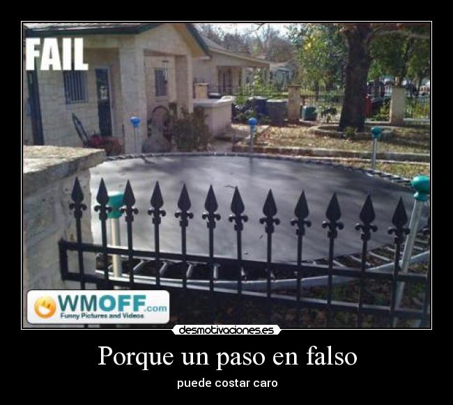 carteles cama elastica fail owned valla salto pinchos casa desmotivaciones