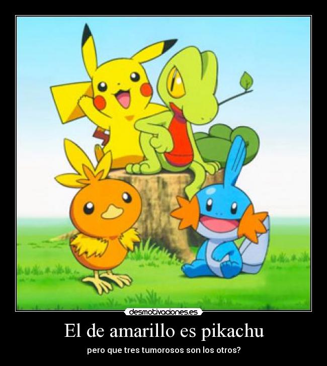 El de amarillo es pikachu - pero que tres tumorosos son los otros?