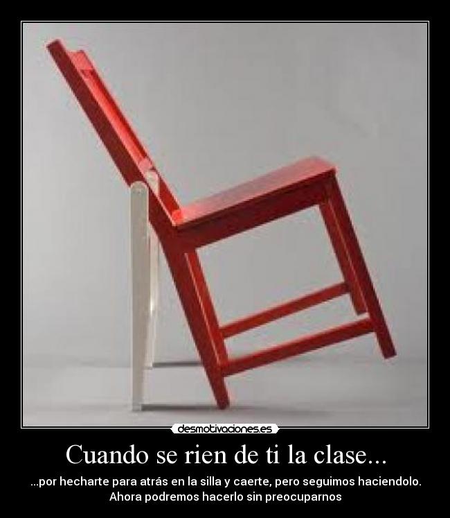carteles silla evitar caerse para atras desmotivaciones