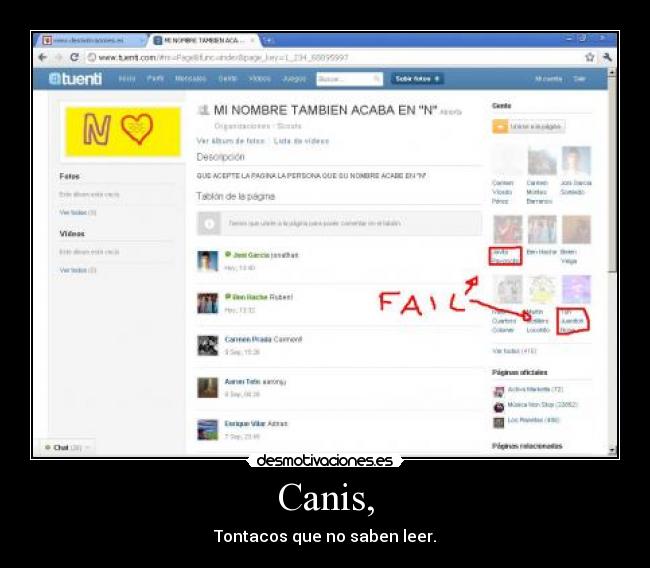 Canis, - Tontacos que no saben leer.