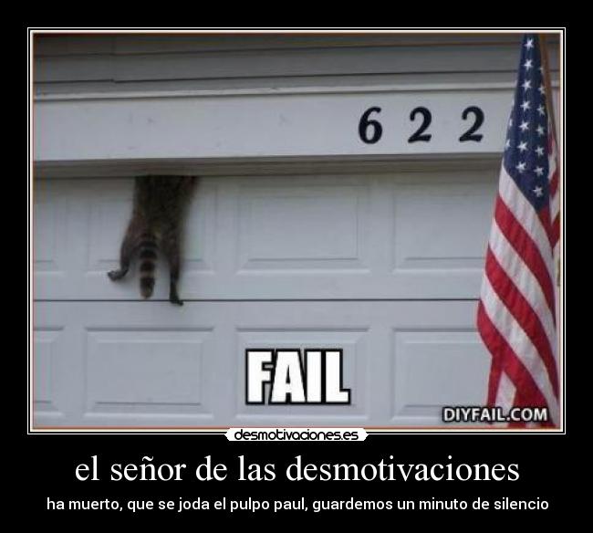 el señor de las desmotivaciones - ha muerto, que se joda el pulpo paul, guardemos un minuto de silencio