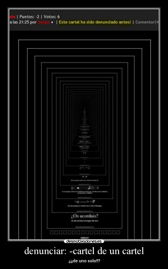 denunciar: -cartel de un cartel -