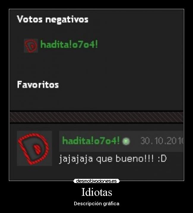 Idiotas - Descripción gráfica