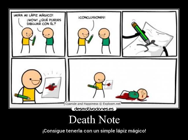 carteles davidrsd06 death note lapiz magico desmotivaciones