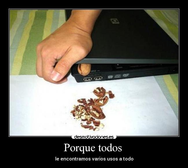 Porque todos  - le encontramos varios usos a todo