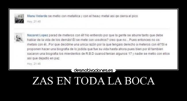 ZAS EN TODA LA BOCA -