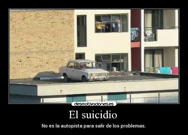 carteles coche suicidio azotea desmotivaciones