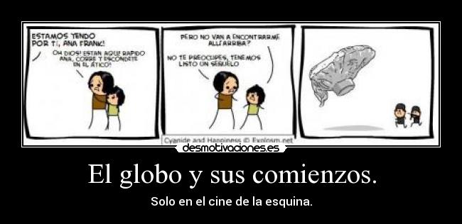 El globo y sus comienzos. - Solo en el cine de la esquina.