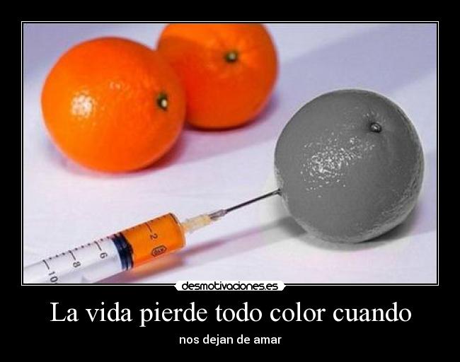 La vida pierde todo color cuando - 