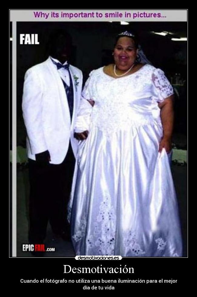 Desmotivación - Cuando el fotógrafo no utiliza una buena iluminación para el mejor día de tu vida