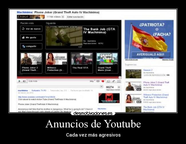 Anuncios de Youtube - Cada vez más agresivos