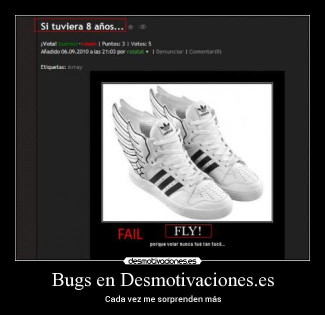 Bugs en Desmotivaciones.es -