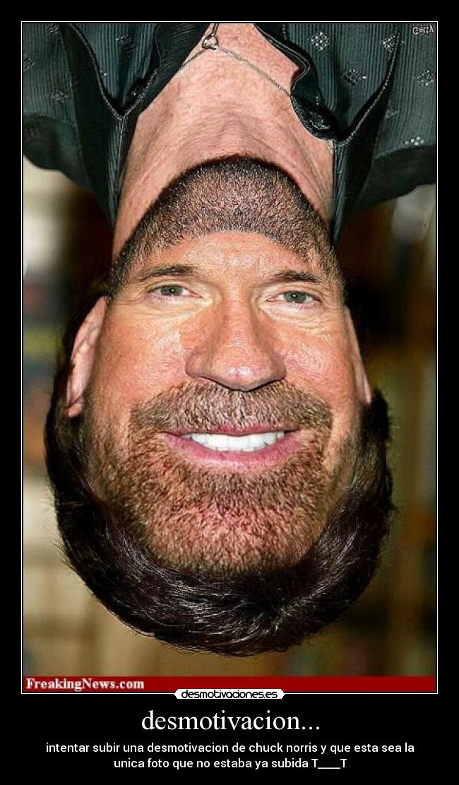 desmotivacion... - intentar subir una desmotivacion de chuck norris y que esta sea la
unica foto que no estaba ya subida T____T
