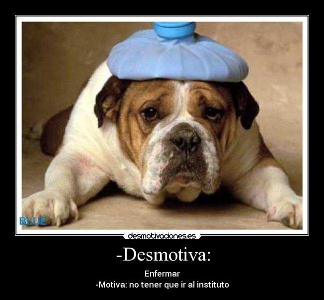 -Desmotiva: - Enfermar
-Motiva: no tener que ir al instituto
