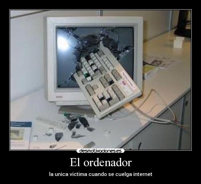 El ordenador - la unica victima cuando se cuelga internet