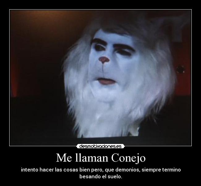 Me llaman Conejo - intento hacer las cosas bien pero, que demonios, siempre termino besando el suelo.