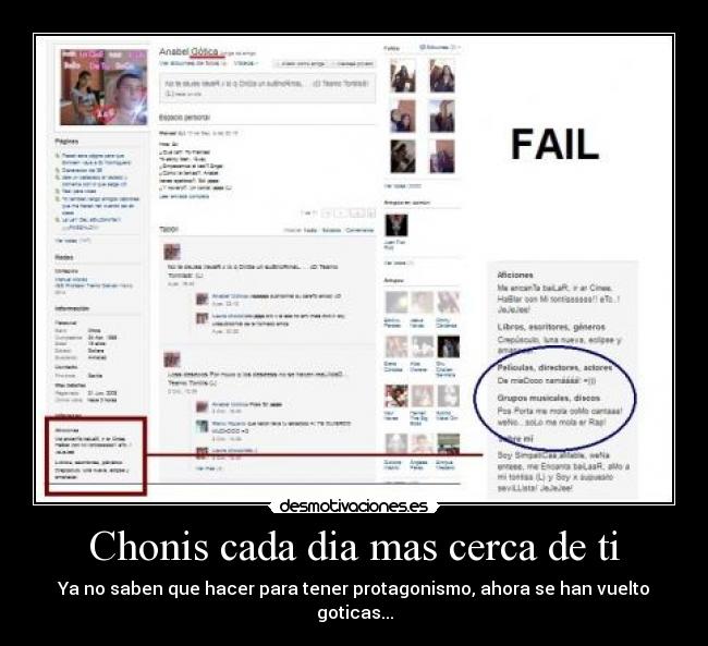 Chonis cada dia mas cerca de ti - Ya no saben que hacer para tener protagonismo, ahora se han vuelto goticas...