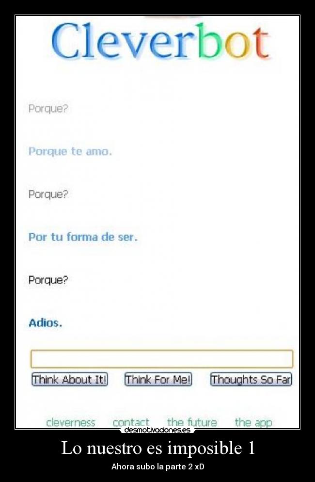 Lo nuestro es imposible 1 - Ahora subo la parte 2 xD