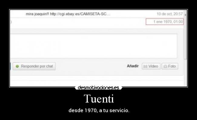 Tuenti - desde 1970, a tu servicio.