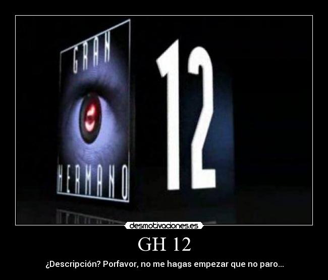 GH 12 - ¿Descripción? Porfavor, no me hagas empezar que no paro...