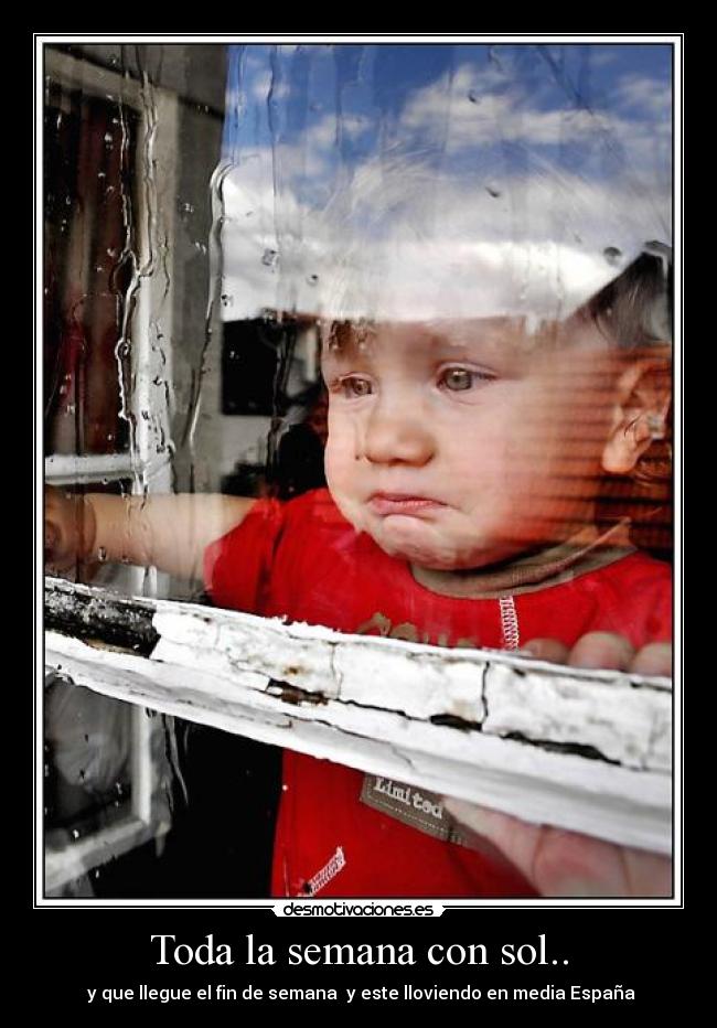Toda la semana con sol.. - y que llegue el fin de semana y este lloviendo en media España