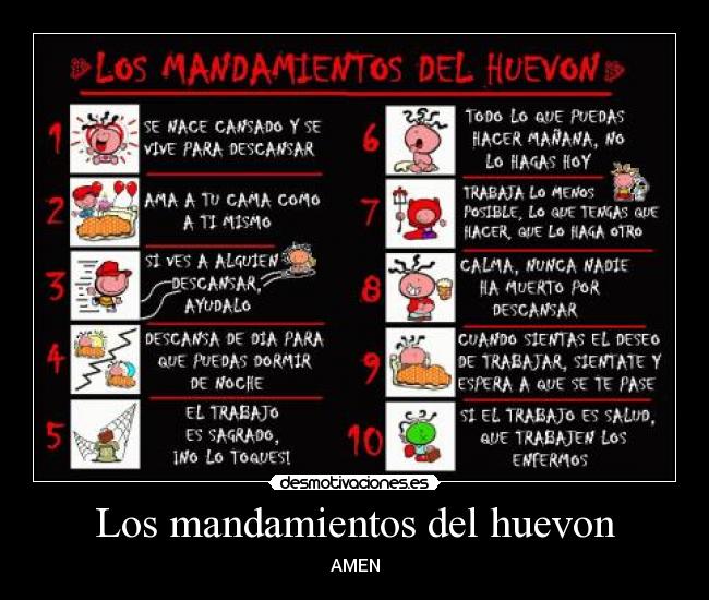Los mandamientos del huevon -