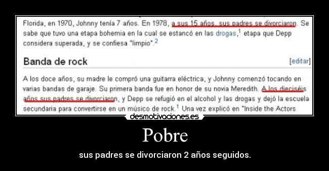 carteles johnny depp divorcio errata wikipedia desmotivaciones