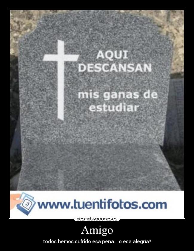 Amigo - todos hemos sufrido esa pena... o esa alegría?