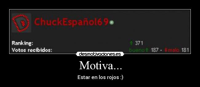 Motiva... - Estar en los rojos :)