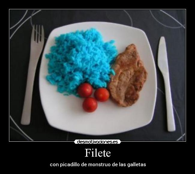 Filete - con picadillo de monstruo de las galletas