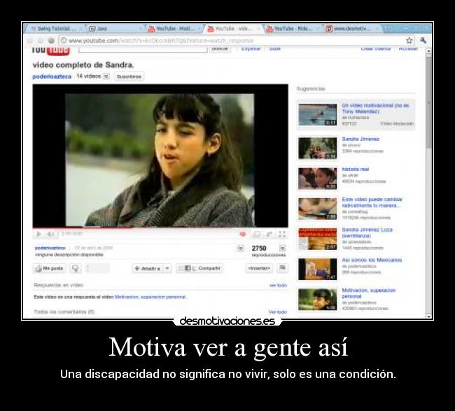 Motiva ver a gente así - Una discapacidad no significa no vivir, solo es una condición.
