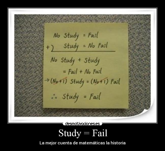 Study = Fail - La mejor cuenta de matemáticas la historia