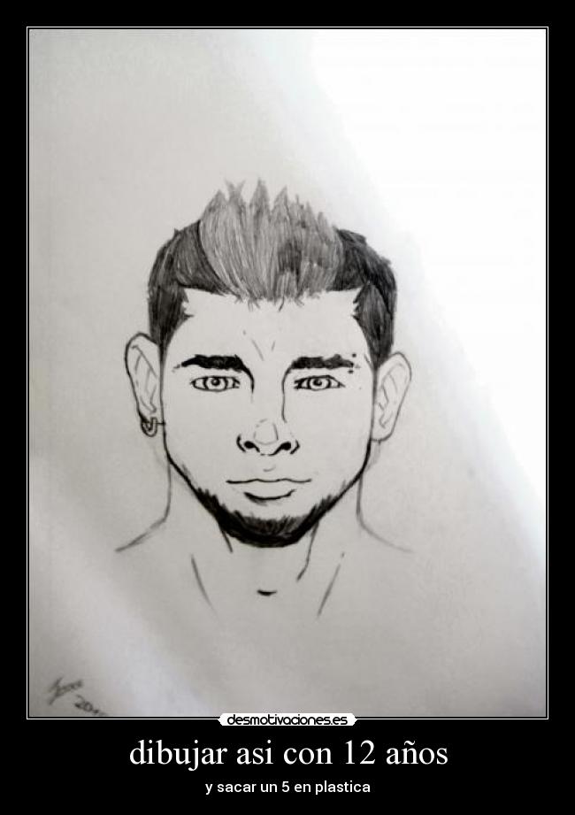 dibujar asi con 12 años - y sacar un 5 en plastica
