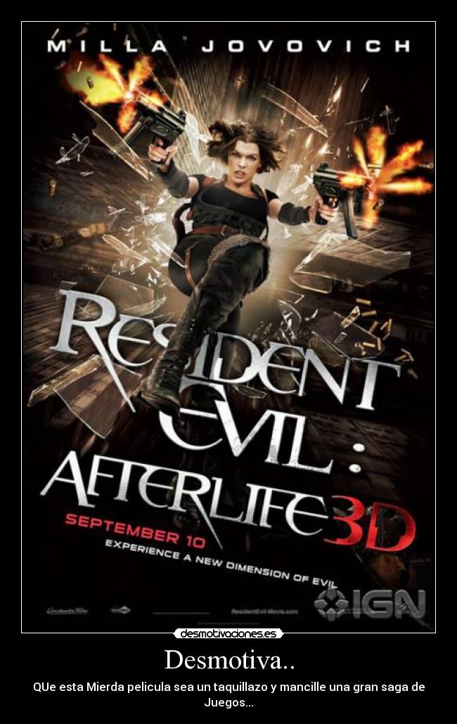 carteles resident evil desmotivaciones