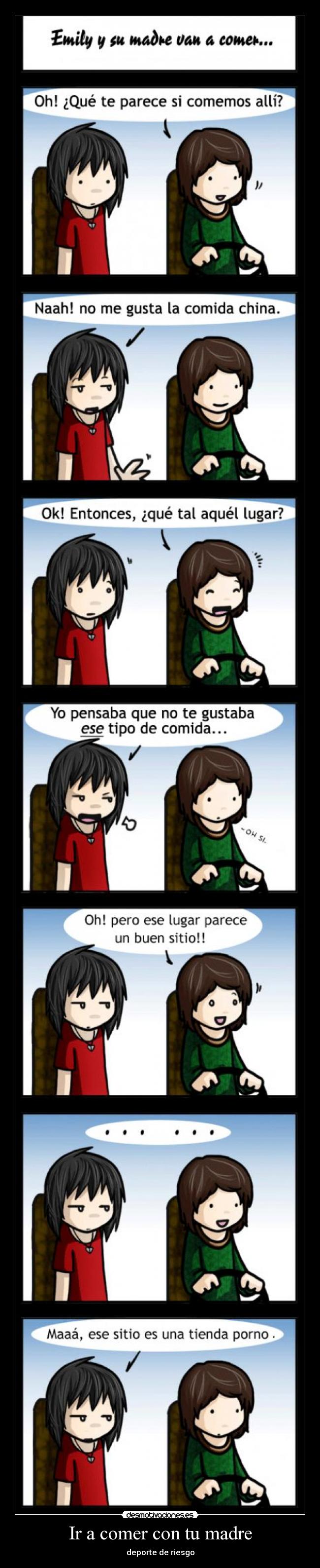 Ir a comer con tu madre - deporte de riesgo