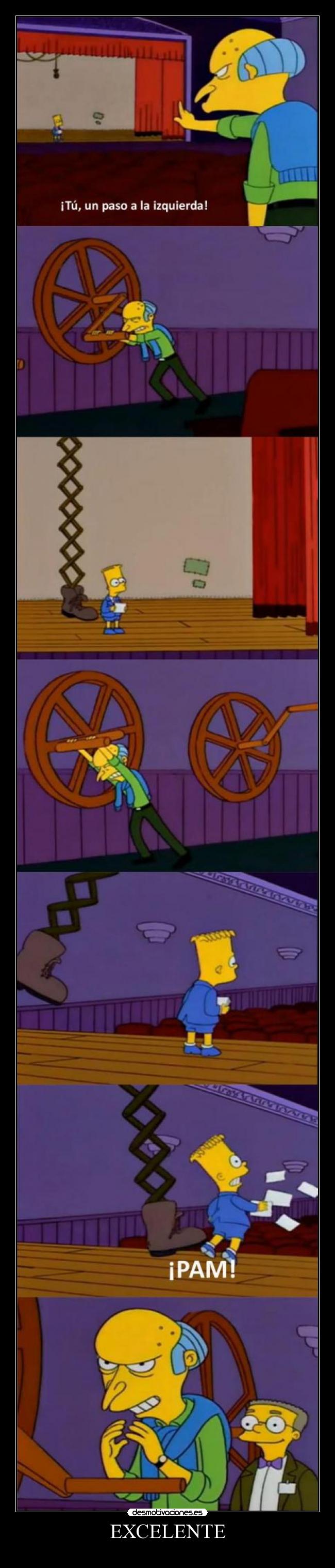 carteles simpsonburnsbartpatadaexcelente desmotivaciones